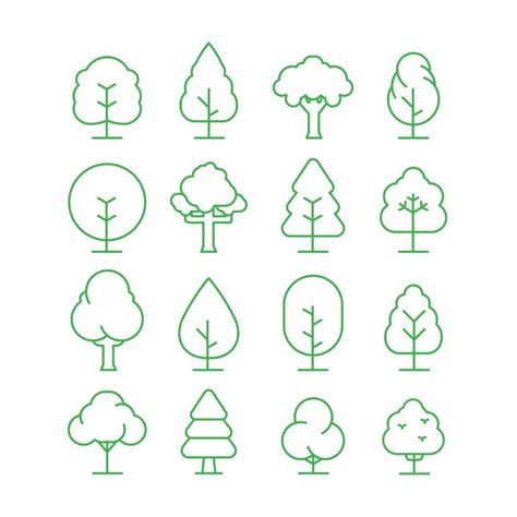 Trees Icon Collection 3030565 Vector Art At Vecteezy