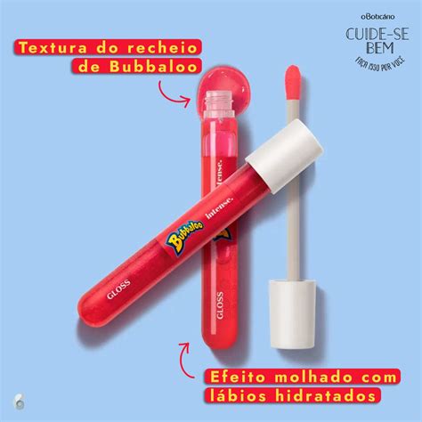 Gloss Labial o Boticário Bubbaloo Intense Rosa Morango Beleza na Web