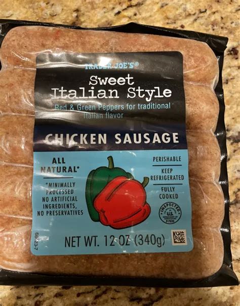 Trader Joe S Sweet Italian Style Red Green Peppers Chicken Sausage