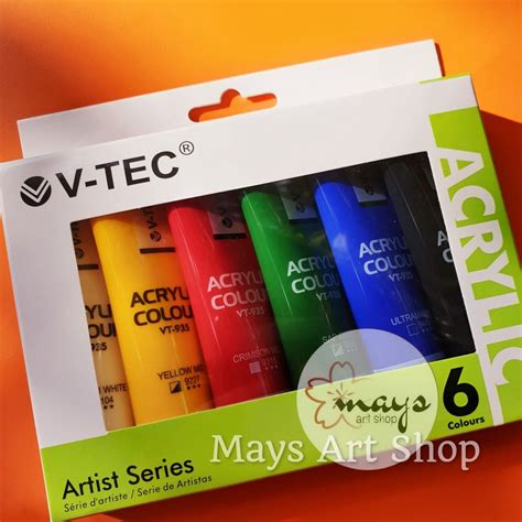 Jual Cat Akrilik Set Lukis V Tec Isi Warna Dasar X Ml Vtec