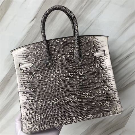 Hong Kong Hermes Birkin Bag 25 01雪花色蜥蜴 自然色 Lizard蜥蜴皮 Hermès Birkin