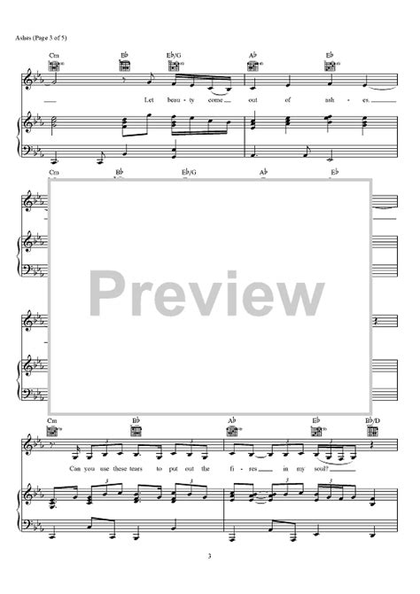 Ashes Sheet Music By Celine Dion For Piano Vocal Chords Sheet Music Now