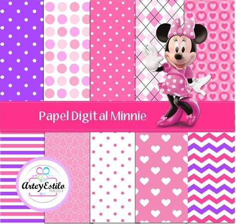 Kit Set Papel Digital Minnie Mouse Imprimibles Bs 1 20 En Mercado Libre