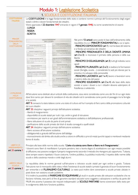 Modulo Legislazione Scolastica Scuola E