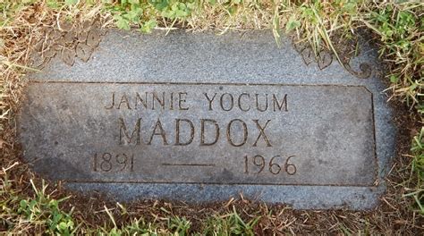 Elizabeth Jane Jannie Beard Yocum Maddox Find A Grave