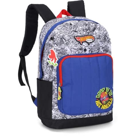 Mochila Escolar Hot Wheels Branco Luxcel Shopee Brasil
