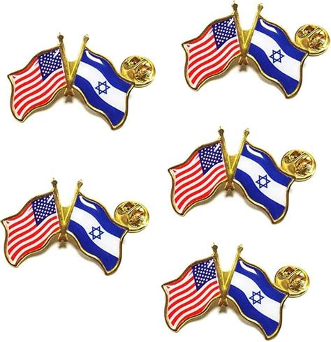 Israeli American Flag Pin Us Israel Friendship Enamel Pins I Stand With Israel