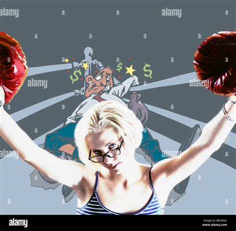 FV0992, Brian Milne; Photo-animation woman boxing ring Stock Photo - Alamy