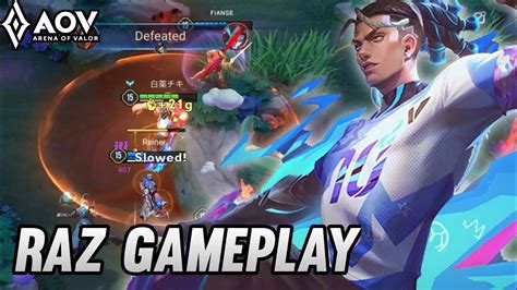 RAZ GAMEPLAY BEST BUILD ARENA OF VALOR YouTube