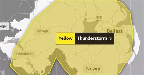 Northern Ireland Weather Warning Issued For Heavy Thunderstorms