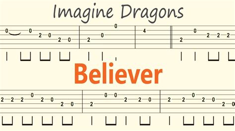 Believer Imagine Dragons Guitar Solo Tab Backingtrack Youtube