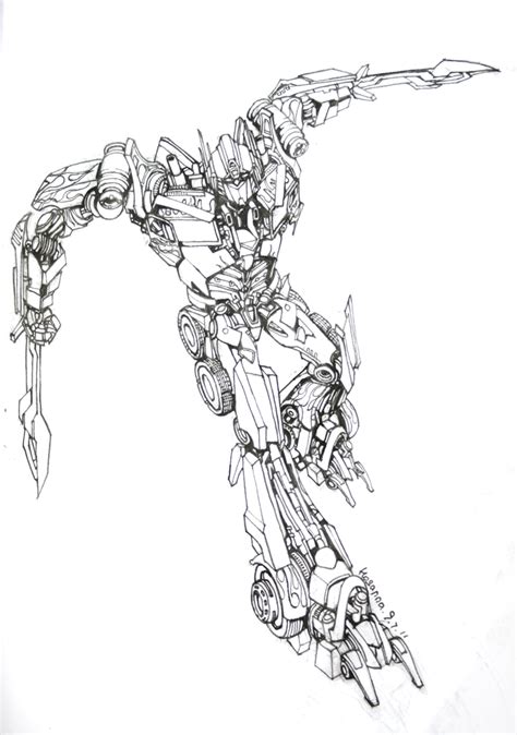 Optimus Prime_DOTM lineart by hosanna9 on DeviantArt