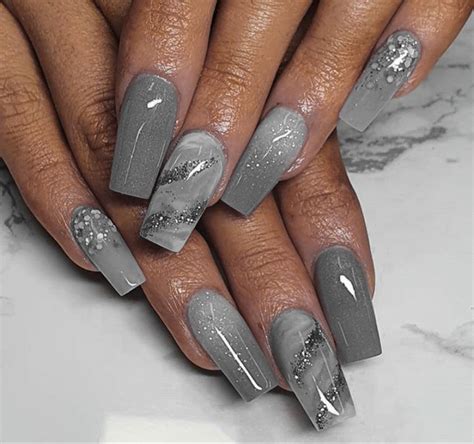 Pin By Amanda Colella On Nails In 2023 Grey Acrylic Nails Short