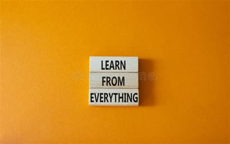 Learn From Everything Symbol Concept Words Learn From Everything On Wooden Blocks Beautiful