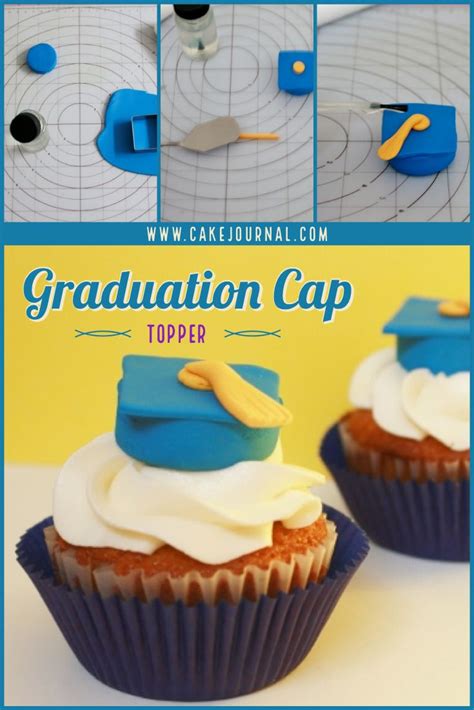 How To Make A Graduation Cap Topper • Cake Journal Graduation Cupcake