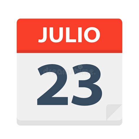 Julio 23 ícone Do Calendário 23 De Julho Ilustração Do Vetor Da