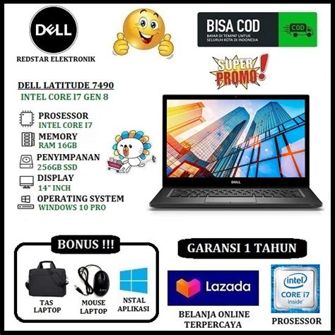 Laptop Dell Latitude 7490 Touchscreen Core I7 Gen 8 Spek Tinggi Ram