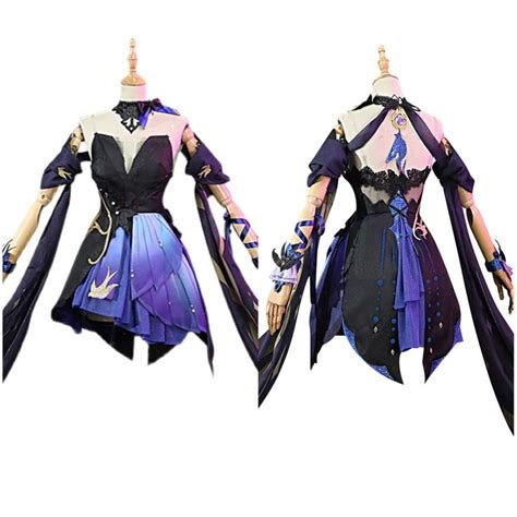 Genshin Impact Keqing Opulent Splendor Skin Halloween Carnival Cosplay Costume Cosplay Outfits