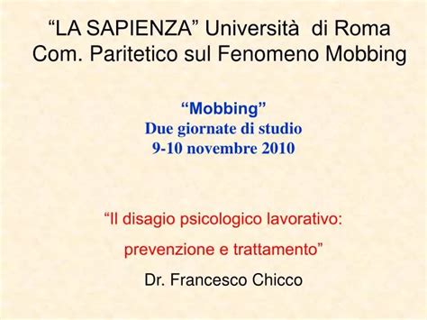 Ppt La Sapienza Universit Di Roma Paritetico Sul Fenomeno