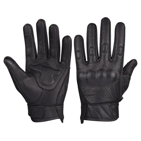 Mens Premium Leather Perforated Gloves Etsy