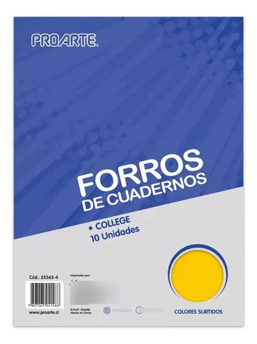 Forros Para Cuadernos Proarte College Unidades Colores Cuotas Sin