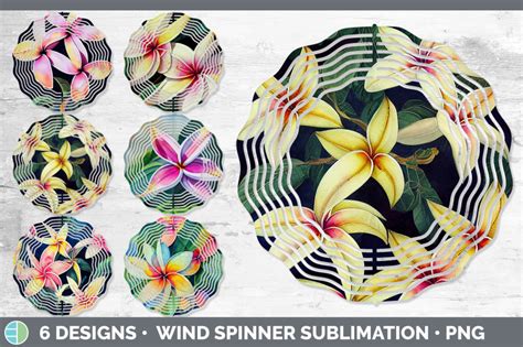 Plumerias Wind Spinner Sublimation Designs Bundle By Enliven Designs