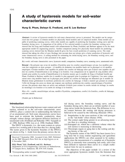 T05 071 A Study Of Hysteresis Models For Soil Water Characteristic