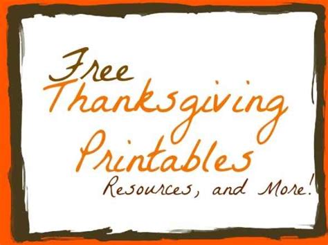 Free Thanksgiving Printables and Resources