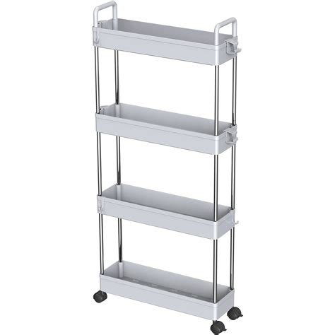 Buy Ronlap 4 Tier Slim Storage Rolling Cart Plastic Slide Out Storage Organizer Tower Narrow