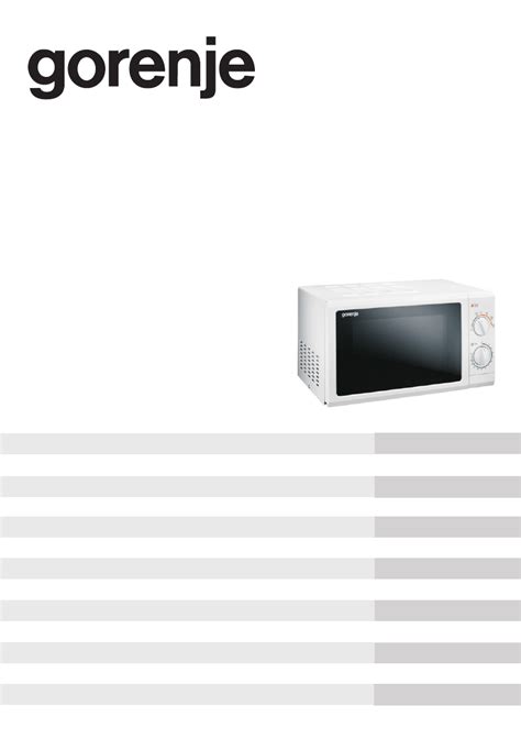 Manual Gorenje MO17MW Microwave