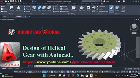 Autocad Videos How To Make A Helical Gear With Autocad Youtube