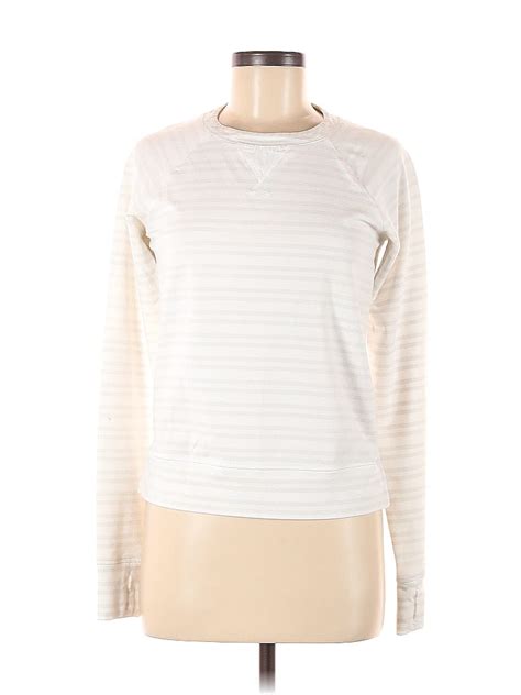 Lululemon Athletica Color Block Stripes White Pullover Sweater Size 8