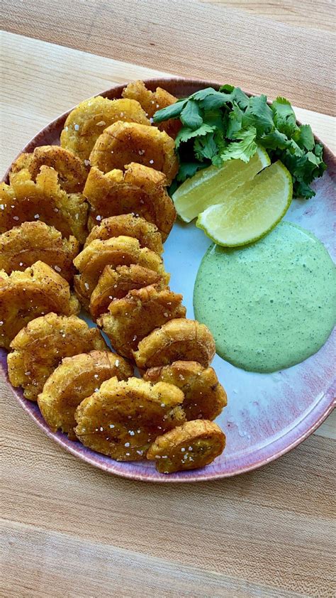 Spiced Tostones With Cilantro Crema Dining By Kelly