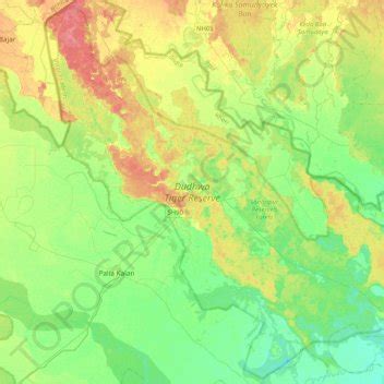 Dudhwa National Park topographic map, elevation, terrain