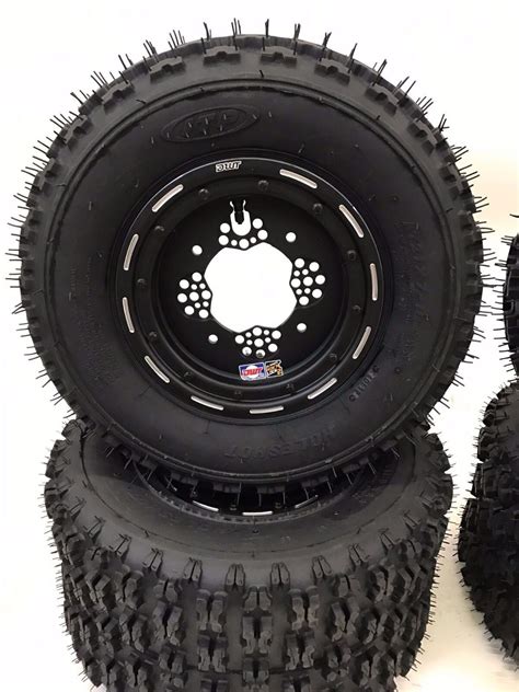 DWT G3 Beadlock Rims ITP Holeshot Tires Front Rear Kit YFZ450 Raptor