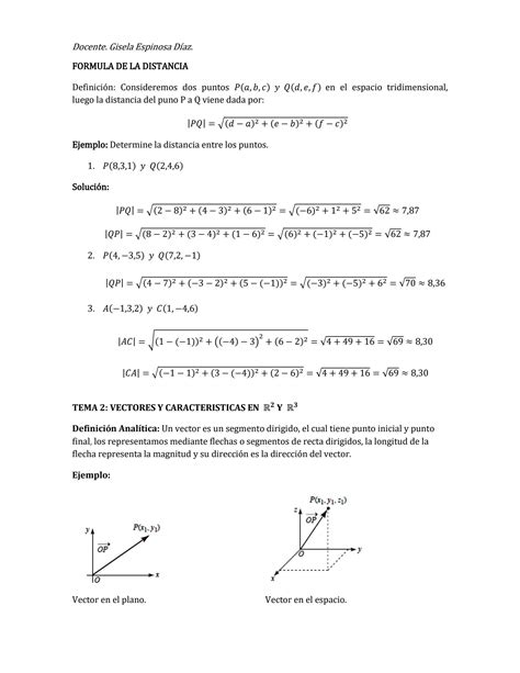 SOLUTION Tema 1 Vectores Y Geometr A En El Espacio Studypool