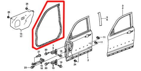 02 06 For Honda CR V RD4 RD5 RD6 RD7 RD8 RD9 Door Weatherstrip Rubber