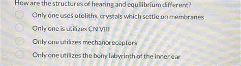 Solved How are the structures of hearing and equilibrium | Chegg.com