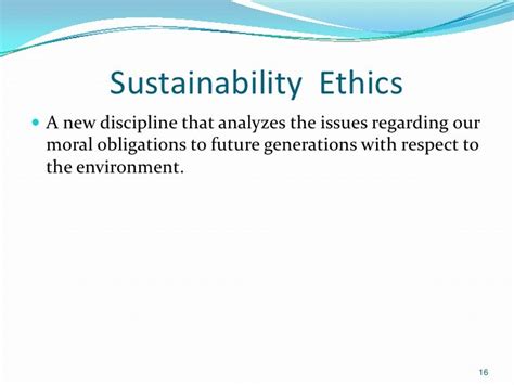 Sustainability Ethics