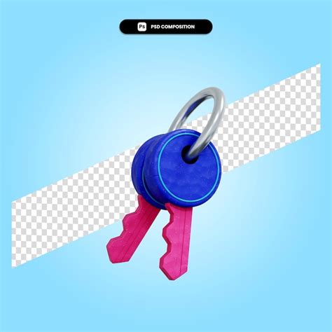 Premium PSD Key 3d Render Illustration Isolated