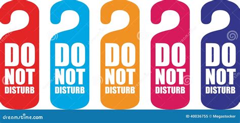 Do Not Disturb Door Hanger Stock Vector Image 40036755