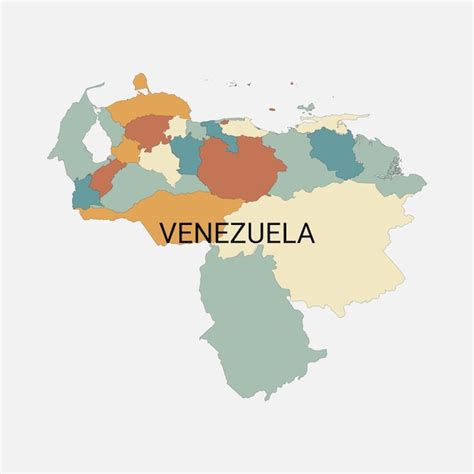 Mapa Vectorial De Venezuela Con Divisiones Administrativas Vector Premium