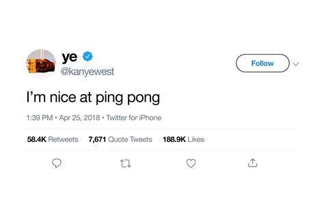 Kanye West Ping Pong Tweet Poster Postertok