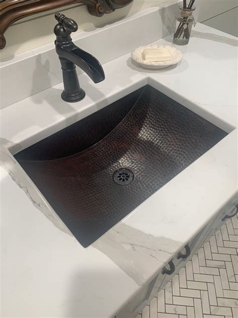 20" X 14" Rectangular Copper Bathroom Sink | Trough Sink