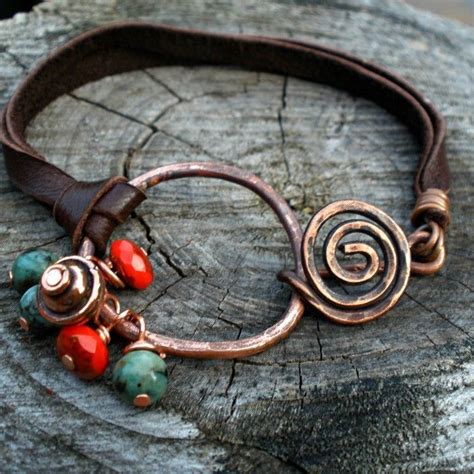 Copper Bracelet Jewelry Design Jewelry Leather Jewelry