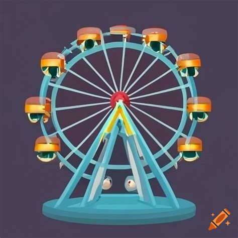 Cartoon Ferris Wheel Emoji Design On Craiyon