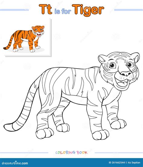Kids Coloring Books Or Coloring Pages Tiger Illustration