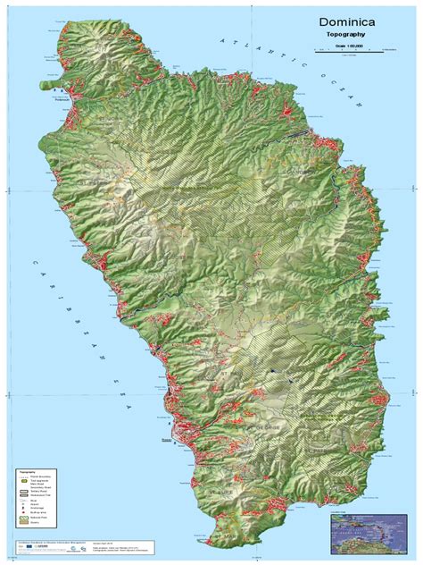 Dominica Topographic Map | Nature