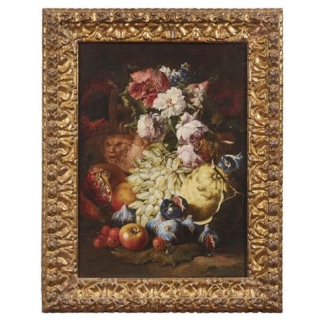 Natura Morta Di Frutta E Fiori Con Vaso Istoriato By Abraham Brueghel