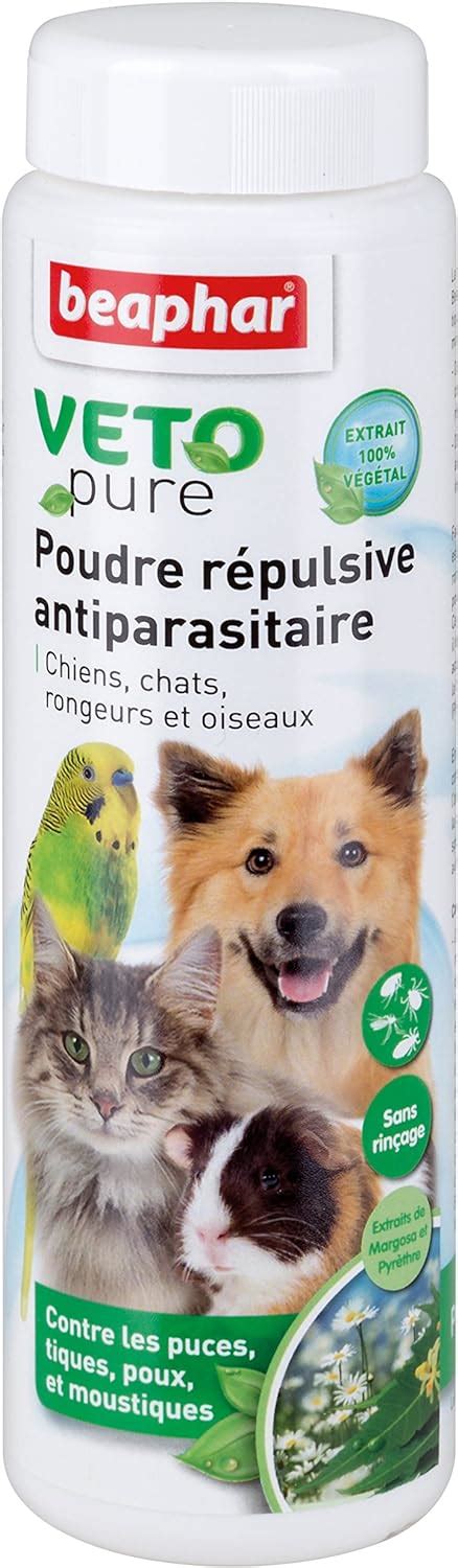 BEAPHAR VETOPURE Poudre répulsive antiparasitaire pour chien chat